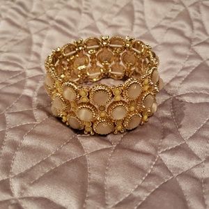 Banana Republic Yellow and Gold Stretch Bracelet